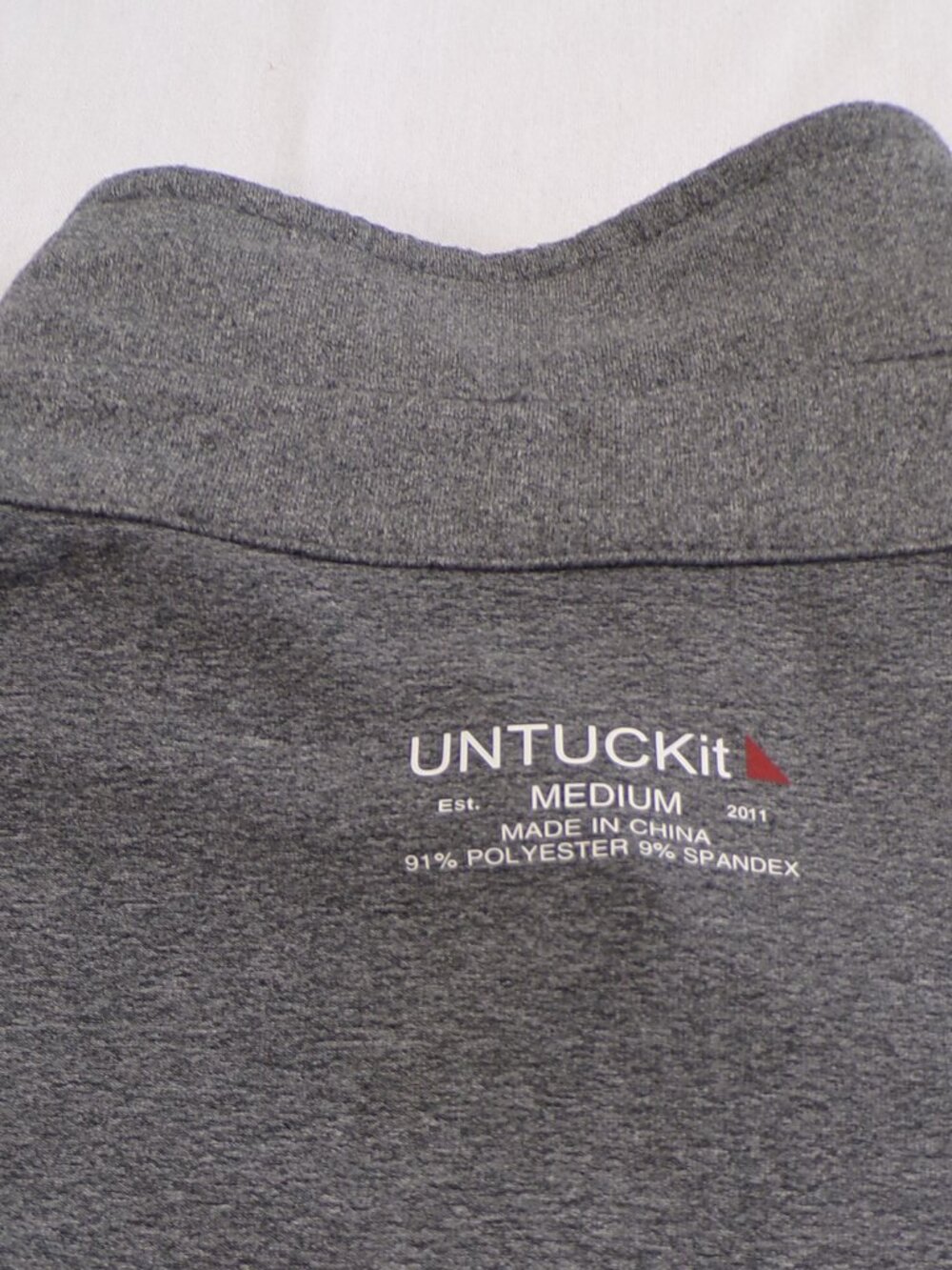 UNTUCKit Polo Shirt Mens Large Gray Performance Stretch Clavidor 31436 Preppy - Picture 3 of 12